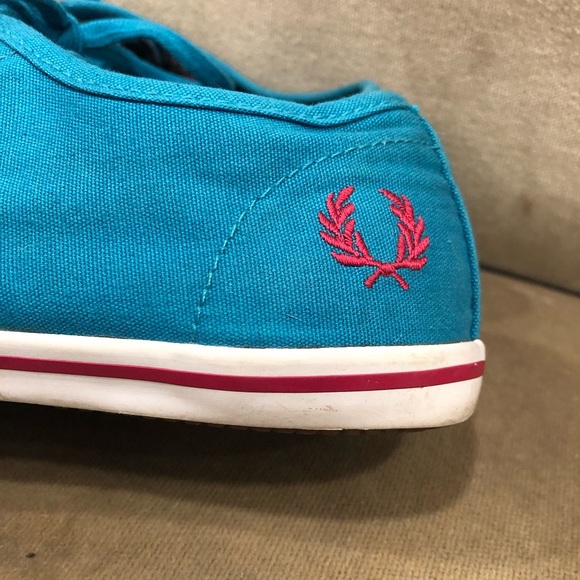 Hayes Fred Perry Sneakers Teal/Pink W5.5 - Picture 3 of 4